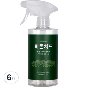 휴웰 100% 편백수 피톤치드 스프레이 화이트, 6개, 500ml