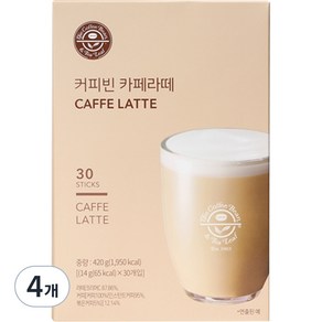 커피빈 카페 라떼, 14g, 30개입, 4개