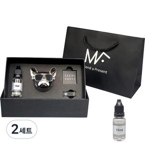 엠퓨처 불독 차량용 방향제 실버 + 클린코튼오일 15ml 2p + 선물 쇼핑백 대표