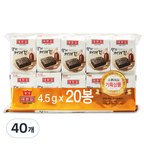 대천김 왕가 재래도시락김, 40개, 4.5g