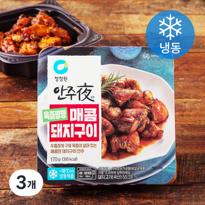 청정원 대상 안주야 육즙팡팡 매콤 돼지구이 (냉동), 170g, 3개