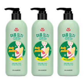 온더바디 때를밀자 바디필링 바디스크럽, 500ml, 3개