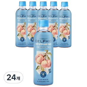 델픽 납작복숭아 우롱티 제로 아이스티, 500ml, 24개