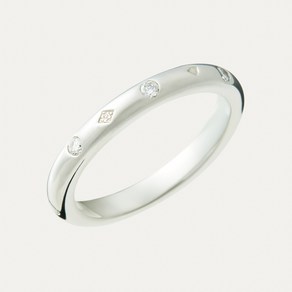 CHAUMET 여성용 피델리티 플래티넘 다이아 웨딩밴드 080944 56