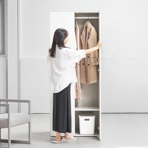 도모 아르디아 1단 행거선반형 옷장 800 방문설치, 화이트