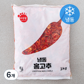 마당발 중국산 홍고추 (냉동), 1kg, 6개