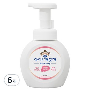 아이깨끗해 핸드워시 용기형 상큼한 레몬향, 250ml, 6개