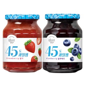 복음자리 45도 과일잼 딸기 350g + 블루베리 350g, 1세트