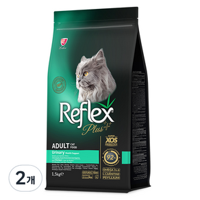 Reflex 어덜트 고양이 플러스 유리너리 건식사료, 닭, 1.5kg, 2개