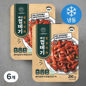 싱글팩토리 참숯 직화 돼지껍데기 (냉동), 200g, 6개