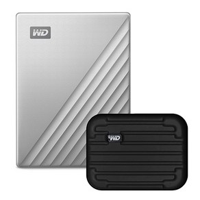 WD My Passpot Ulta Fo Mac USB C 맥용 외장하드 + 파우치, 2TB, 실버