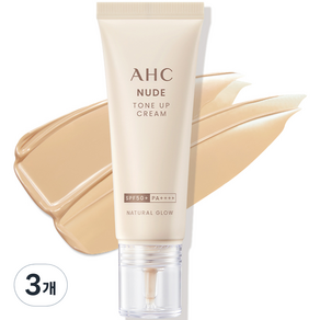 AHC 누드 톤업 크림 내추럴 글로우 SPF50+ PA++++, 톤업베이지, 40ml, 3개