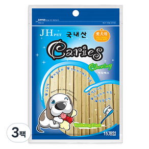 카리에스 강아지 치약껌, 3팩, 분유치즈맛