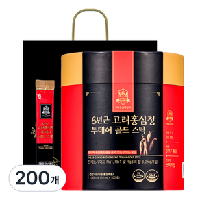 고려홍삼중앙회 6년근 고려홍삼정 투데이 골드 스틱+ 쇼핑백, 10ml, 200개