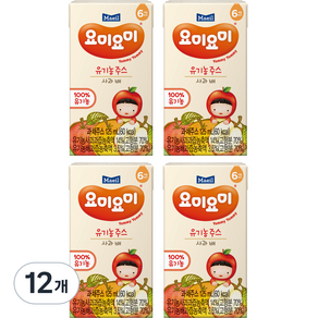 요미요미 유기농 주스 사과 배, 125ml, 12개