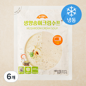 푸드렐라 생양송이 크림수프 (냉동), 200g, 6개