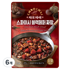 차오차이 스파이시 블랙페퍼 짜장, 180g, 6개