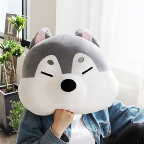 모찌모찌 강아지 허스키 얼굴 애착인형, 혼합 색상, 1개