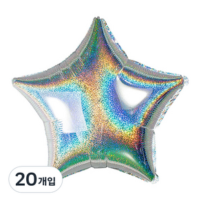 파티팡 별은박 데즐러 풍선 48cm, 실버, 20개입