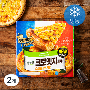 풀무원 크로엣지 피자 스위트콘&치즈 (냉동), 372g, 2개