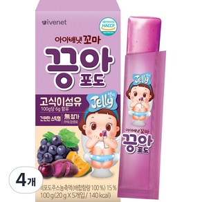 아이배냇 꼬마 끙아젤리 포도, 4개, 포도맛, 100g