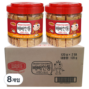 머거본 빼빼한통 매운맛 어포스낵, 120g, 8개