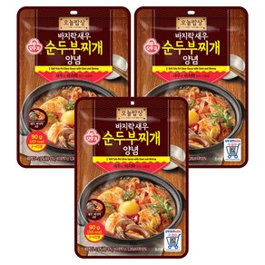 오뚜기 오늘밥상 바지락새우 순두부찌개 양념, 90g, 3개