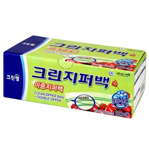 크린랲 크린 이중지퍼백, 대(L), 100개입, 1개