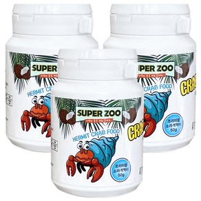 SupeZoo 프리미엄 소라게 전용 사료, 50g, 3개