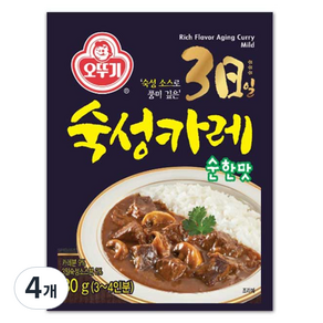 오뚜기 3일 숙성카레 순한맛, 80g, 4개