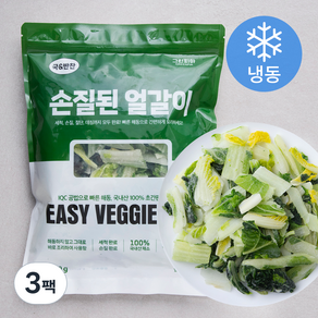 그린피아 국 & 반찬 손질된 얼갈이 (냉동), 400g, 3팩