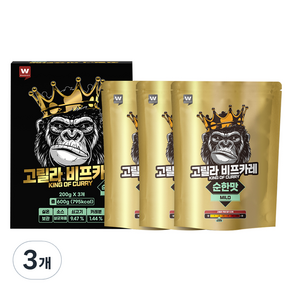 외갓집 고릴라 비프카레 순한맛 3p, 600g, 3개