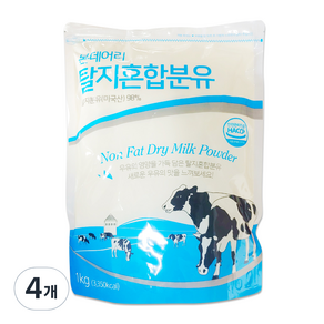 본데어리 탈지 혼합분유, 1kg, 4개