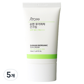 아토99 순한 무기자차 선크림 SPF 50+ PA++++, 50ml, 5개