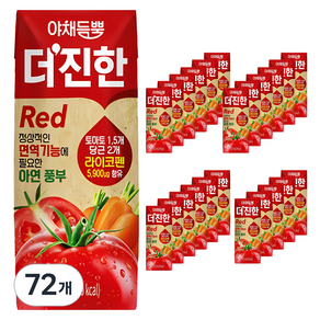 롯데칠성음료 야채듬뿍 더진한 레드, 125ml, 72개