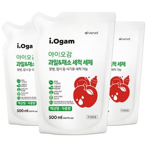 아이오감 과일&채소 세척 세제 액상형 리필, 500ml, 3개