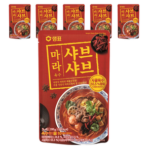 샘표 마라 샤브샤브 육수, 200g, 6개