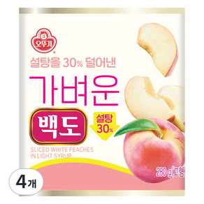 오뚜기 가벼운 백도, 4개, 280g