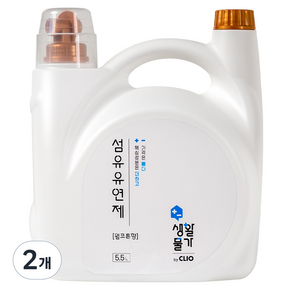 크리오 생활물가 대용량 정수기형 섬유유연제 웜코튼향, 5.5L, 2개