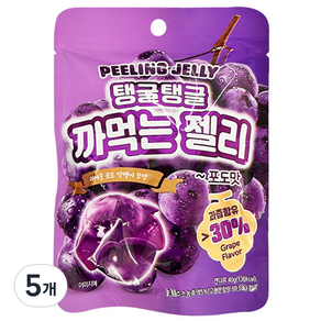 광동홍청 탱글탱글 까먹는 젤리 포도맛, 40g, 5개