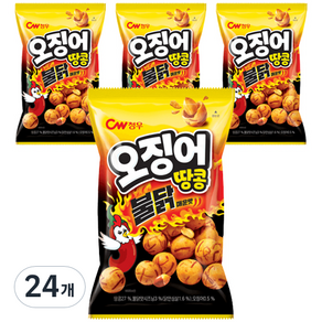 청우식품 오징어땅콩 불닭맛 스낵, 24개, 90g