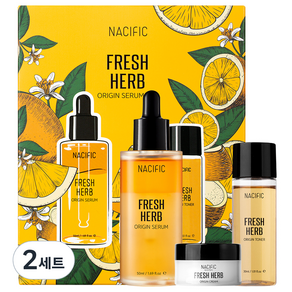 네시픽 프레쉬 허브 오리진 토너 30ml + 세럼 50ml + 크림 12ml 세트, 2세트