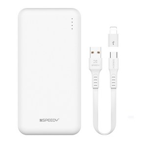 SPEEDY 슬림 듀얼 보조배터리 10000mAh + C타입 케이블 + 8핀 젠더