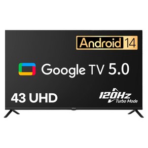 이스트라 4K UHD LED 120Hz AI 맥스 구글 5.0 스마트TV, 108.4cm(43인치), AN437UHD SMART MAX PRO, 스탠드형, 고객직접설치