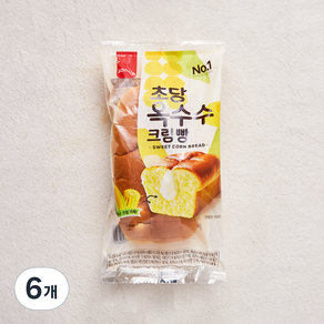 삼립 초당옥수수 크림빵, 100g, 6개