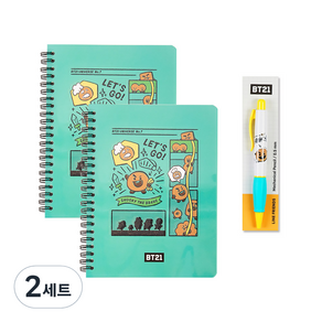 BT21 에폭 PP 커버 노트 2p + 오레누 샤프 세트