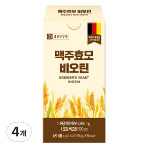 종근당건강 맥주효모 비오틴 건강환 14p, 56g, 4개