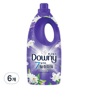 다우니 초고농축 7일 탈취파워 섬유유연제 화이트 티와 릴리 본품, 2L, 6개