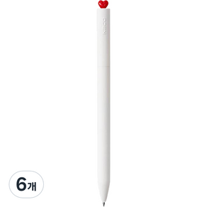 카코 알파 소프트 하트 Ve 2 젤펜 0.5mm, 화이트, 6개