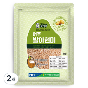 농협 장세순 여주 발아현미, 2개, 1kg